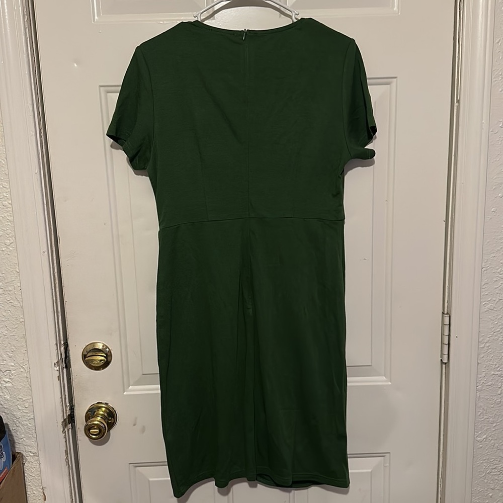 BNWT ZALALUS ZIPPY DARK GREEN SCRUNCHY DRESS - Picture 6 of 7